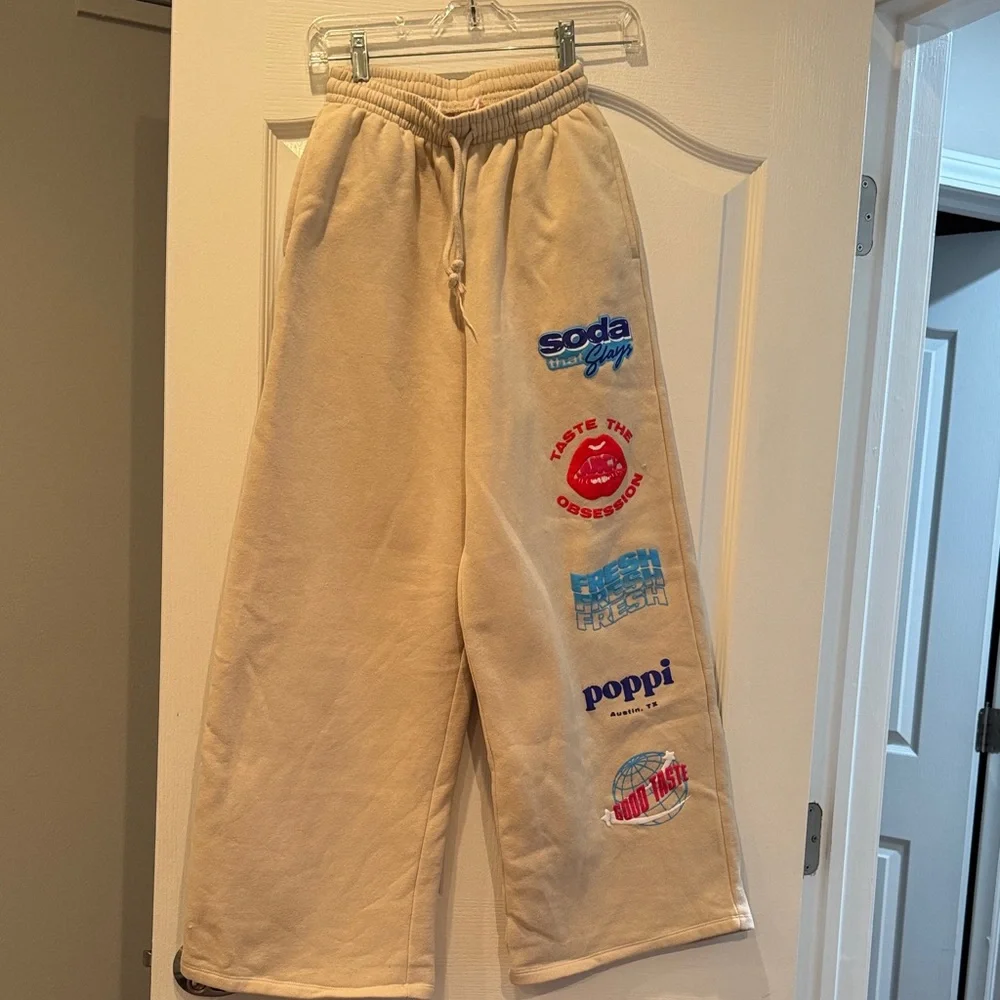 Cream Bottoms with Fun Graphics - Picture 1 of 2